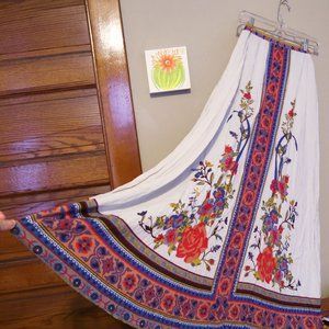 Flying Tomato Boho Floral Patterned Maxi Skirt